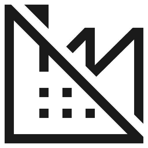 Factory slash icon, solid style, from CoreUI Free