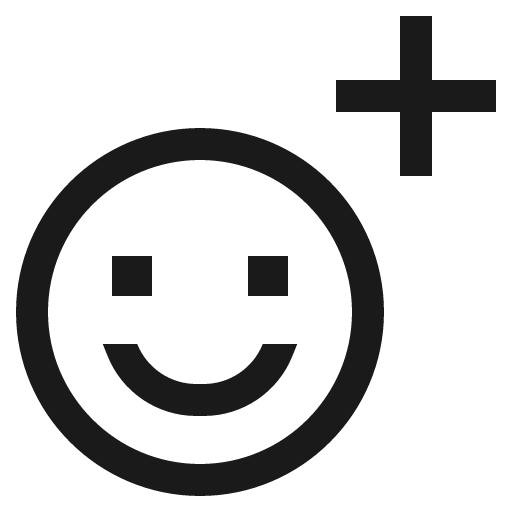 Smile plus icon, solid style, from CoreUI Free