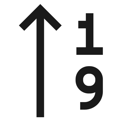 Sort numeric up icon, solid style, from CoreUI Free
