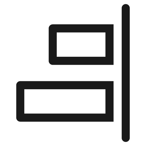 Align right line icon, outline style, from Clarity