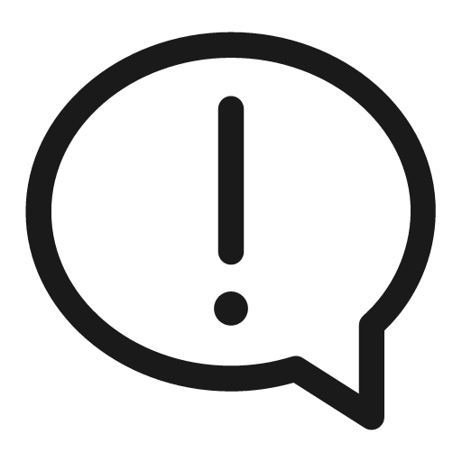Bubble exclamation line icon, outline style, from Clarity