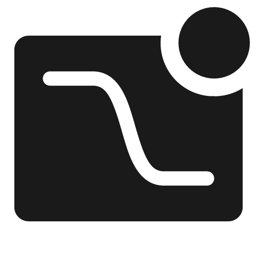Curve chart solid badged icon, solid style, from Clarity