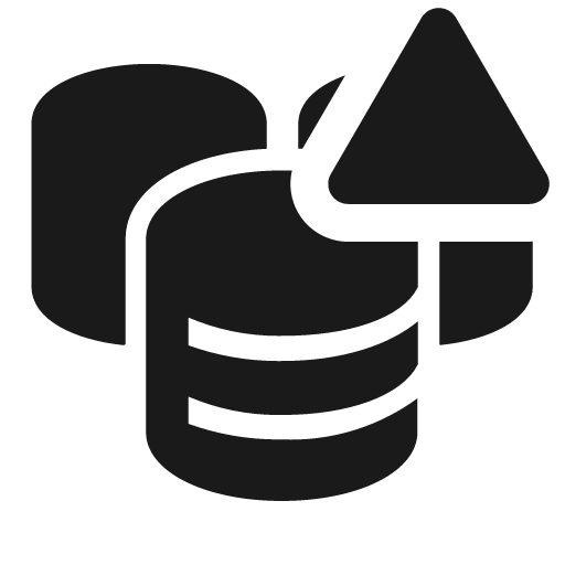 Data cluster solid alerted icon, solid style, from Clarity