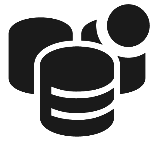 Data cluster solid badged icon, solid style, from Clarity