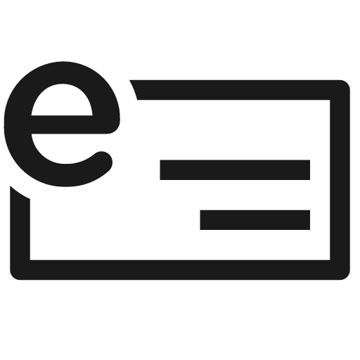 E check line icon, outline style, from Clarity