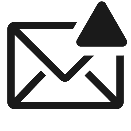 Envelope outline alerted icon, solid style, from Clarity