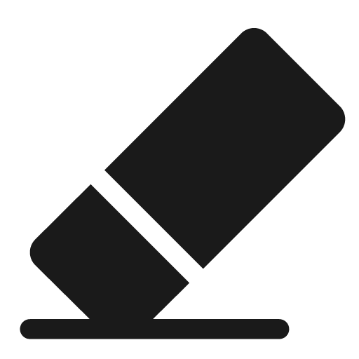 Eraser solid icon, filled style, from Clarity