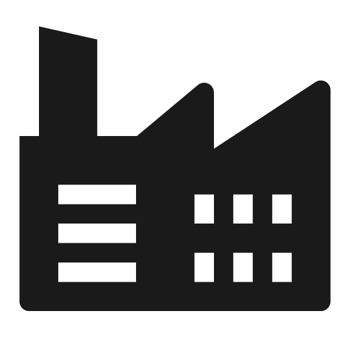 Factory solid icon, filled style, from Clarity