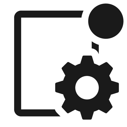 File settings solid badged icon, solid style, from Clarity