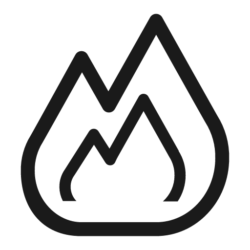 Flame line icon, outline style, from Clarity