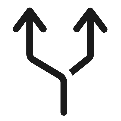 Forking line icon, outline style, from Clarity