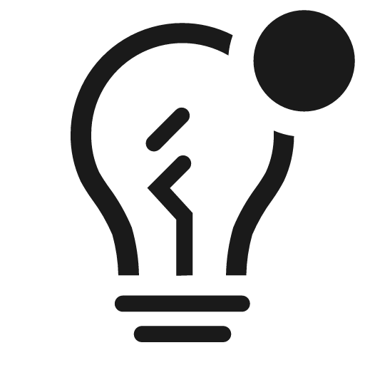 Lightbulb outline badged icon, solid style, from Clarity
