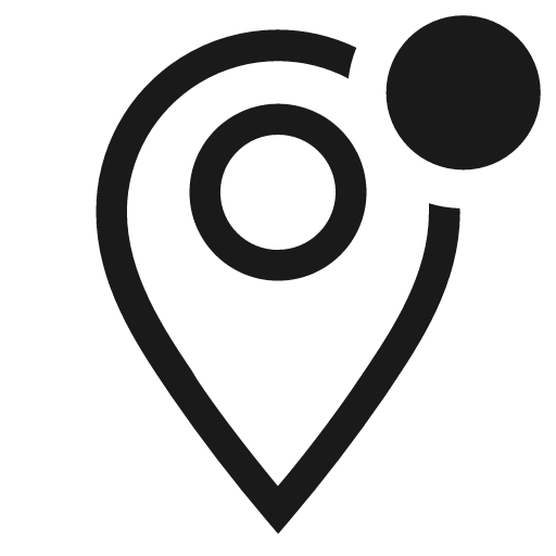 Map marker outline badged icon, solid style, from Clarity