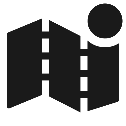 Map solid badged icon, solid style, from Clarity