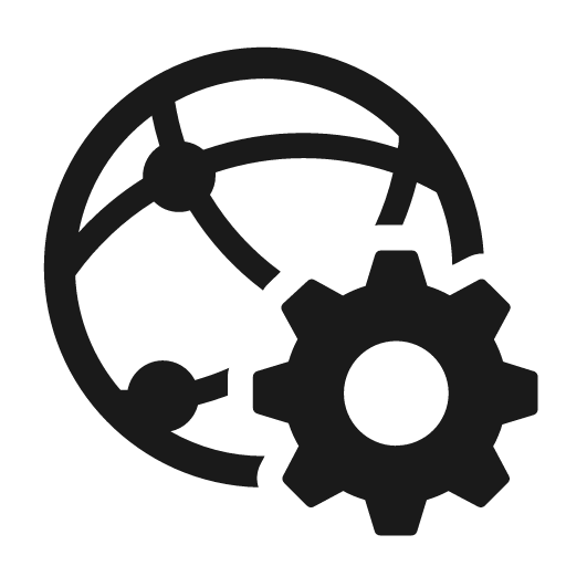 Network settings solid icon, filled style, from Clarity