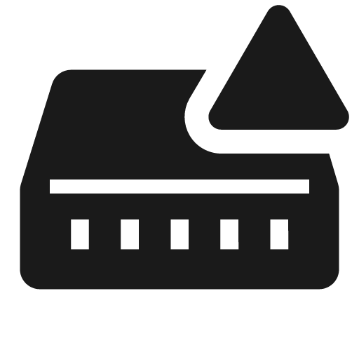 Network switch solid alerted icon, solid style, from Clarity