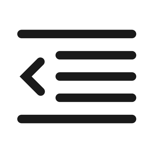 Outdent line icon, outline style, from Clarity