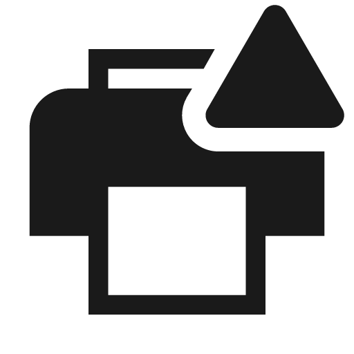Printer solid alerted icon, solid style, from Clarity