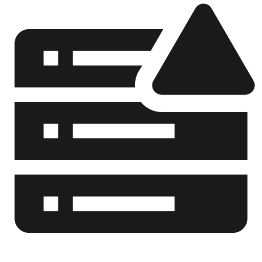 Rack server solid alerted icon, solid style, from Clarity