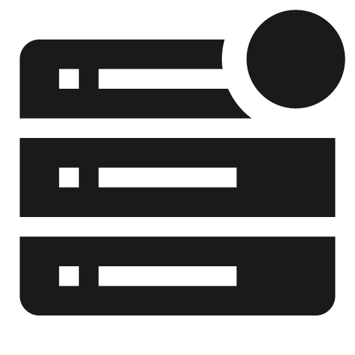Rack server solid badged icon, solid style, from Clarity