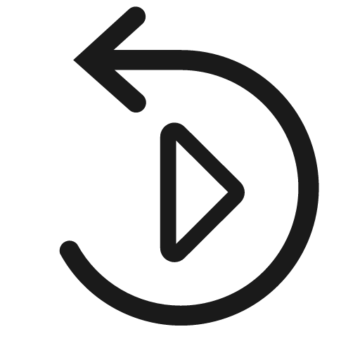 Replay all line icon, outline style, from Clarity