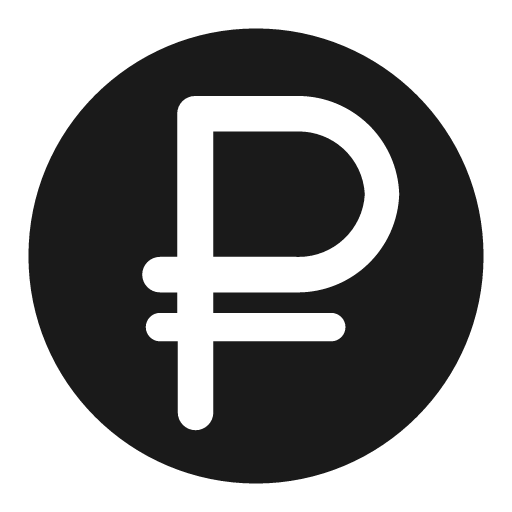 Ruble solid icon, filled style, from Clarity