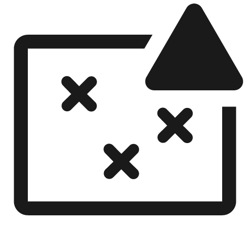 Scatter plot outline alerted icon, solid style, from Clarity