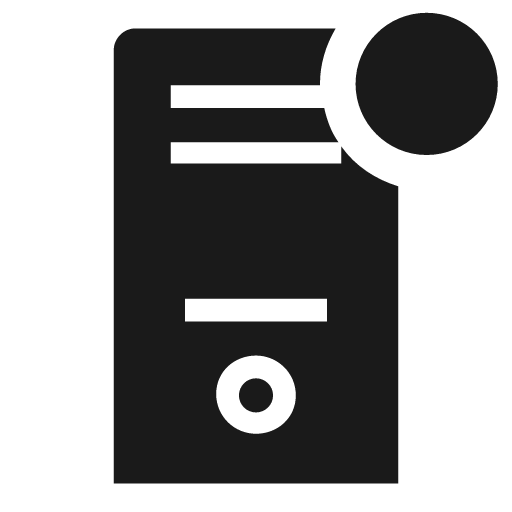 Server solid badged icon, solid style, from Clarity