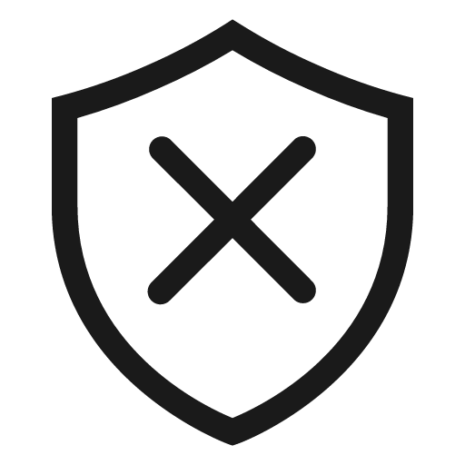 Shield x line icon, outline style, from Clarity