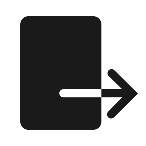 Sign out solid icon, filled style, from Clarity