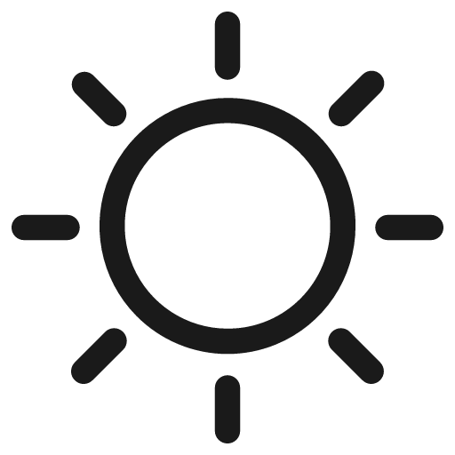 Sun line icon, outline style, from Clarity