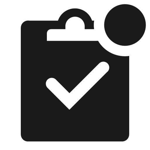 Tasks solid badged icon, solid style, from Clarity