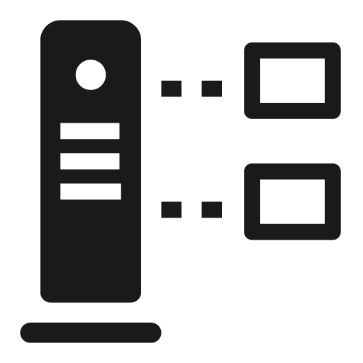 Thin client solid icon, filled style, from Clarity