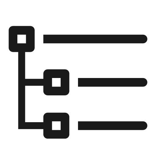 Tree view line icon, outline style, from Clarity