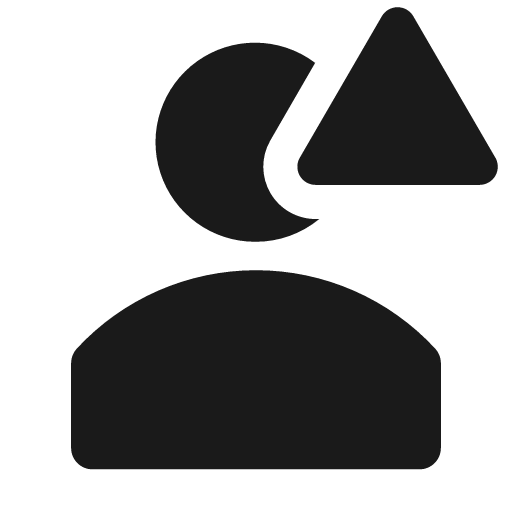 User solid alerted icon, solid style, from Clarity