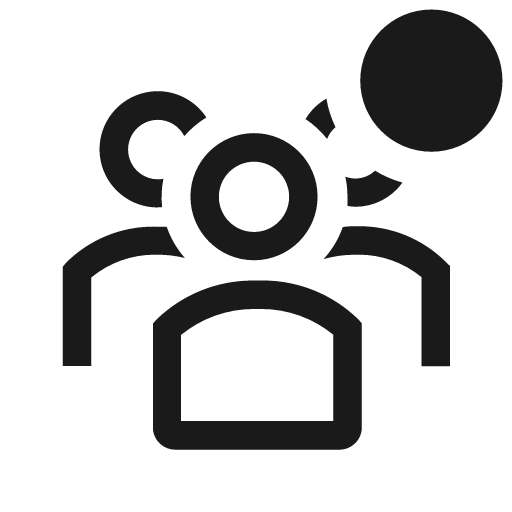 Users outline badged icon, solid style, from Clarity