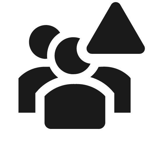 Users solid alerted icon, solid style, from Clarity