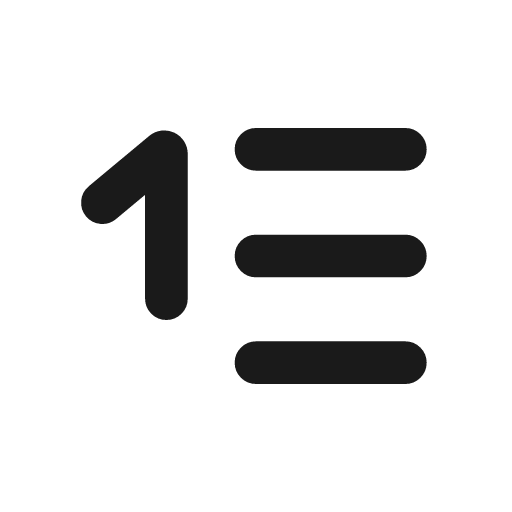 List numbered icon, line style, from CodeX Icons