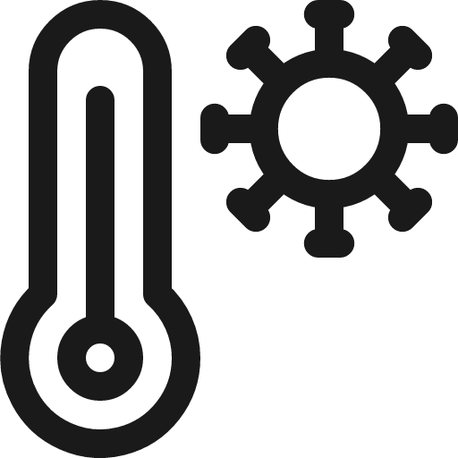 Mutation temperature change icon, line style, from Covid Icons