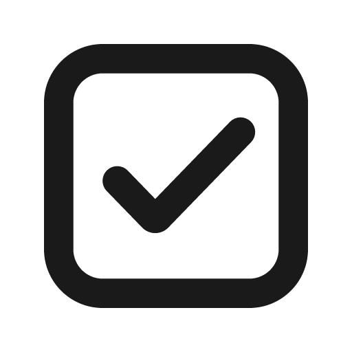 Checkbox checked outlined icon, outline style, from Cuida Icons