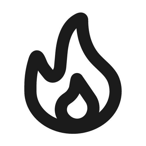 Fire outline icon, outline style, from Cuida Icons
