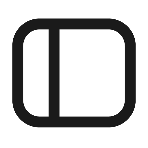 Sidebar collapse outline icon, outline style, from Cuida Icons
