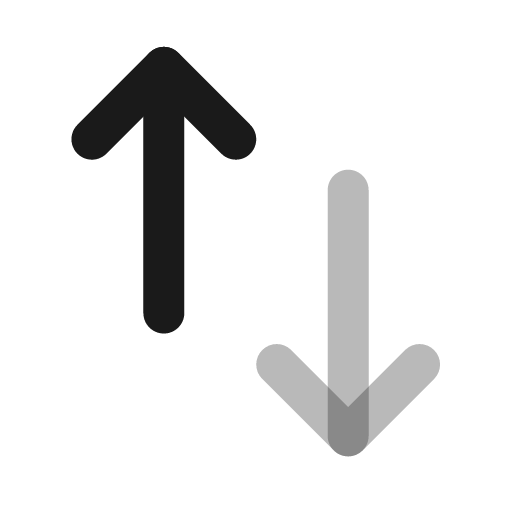 Sort ascending duotone icon, two-tone style, from Cuida Icons