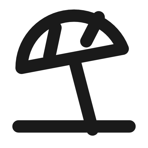 Beach umbrella icon, line style, from Drawico Icons