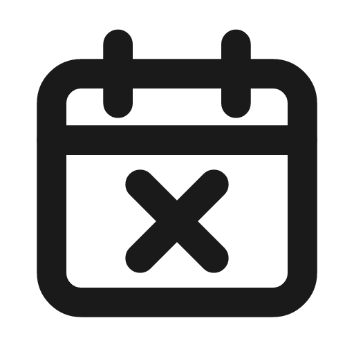 Calendar x icon, line style, from Drawico Icons