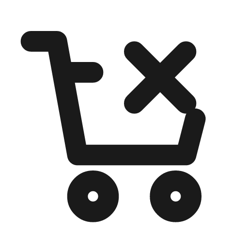 Cart x icon, line style, from Drawico Icons