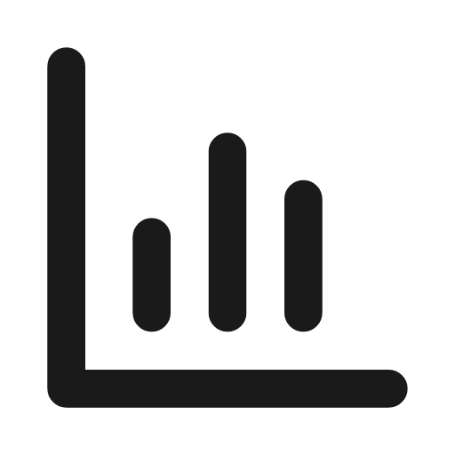Chart bar icon, line style, from Drawico Icons