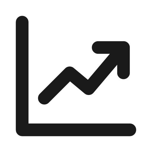 Chart up icon, line style, from Drawico Icons
