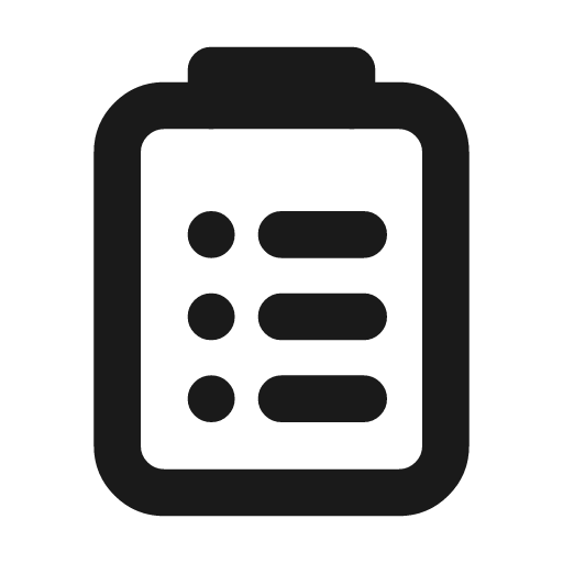 Clipboard list icon, line style, from Drawico Icons