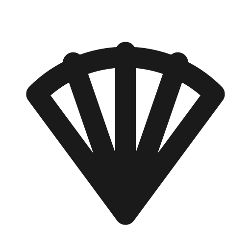 Folding fan icon, line style, from Drawico Icons
